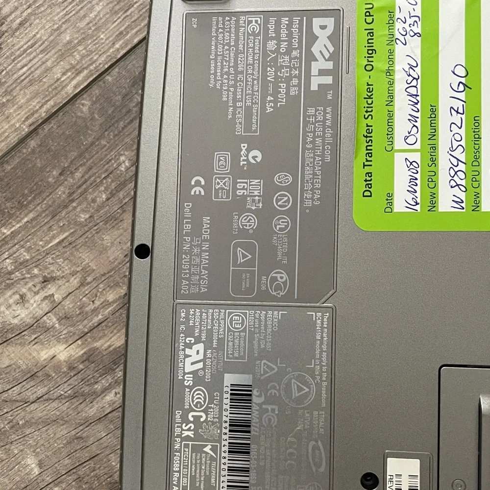 Dell Inspiron 1100 Laptop (WORKS PERFECTLY!)